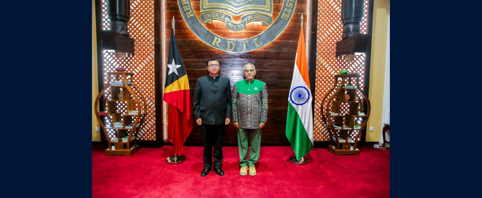 Ambassador presenting his credentials to the Hon'ble President Jose Ramos- Horta, of the Democratic Republic of Timor-Leste.